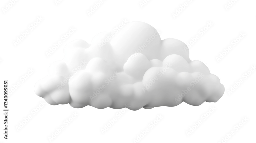 Aufkleber white 3d cloud floating on transparent background
