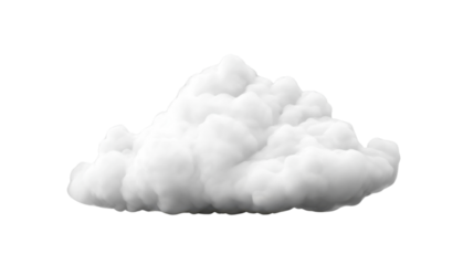 Realistic white cloud floating on transparent background