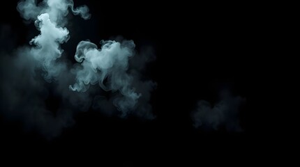 Hazy swirls of white smoke on black background, swirling, enigmatic, divine, mystical, nebulous