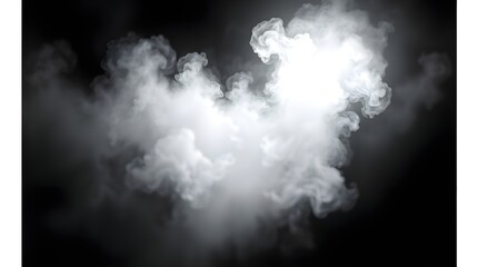 Billowing Smoke Cloud on White: Dramatic Visual for Advertising, Special Effects, or Environmental Awareness