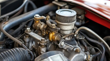 Fototapeta premium A clogged throttle valve causing uneven air-fuel mixture in the engine