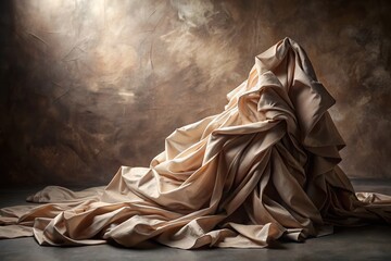 Fashion Photography: Paper Texture, Elegant Draped Fabric, Studio Lighting