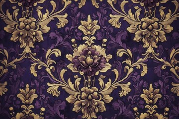 Beautiful Renaissance Floral Pattern with Gold Ornaments and Baroque Details Elegant Vintage Style Decorative Background Perfect for Luxury Design Projects
