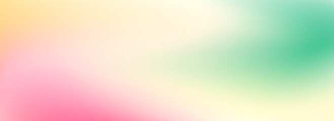 Green and pink smooth gradient. Springtime color blur background. Summer mood pastel blurred gradient backdrop. Soft abstract theme wallpaper for poster, banner, design template, presentation. Vector
