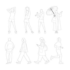 People in Motion – Minimalist Illustration
