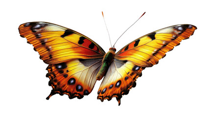 Beautiful butterfly with blue and yellow wings