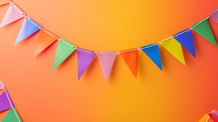 Autumn Party Banner with Falling Leaves &ndash; Festive Seasonal Decoration Illustration