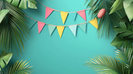 Autumn Party Banner with Falling Leaves &ndash; Festive Seasonal Decoration Illustration