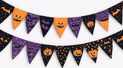 Halloween Party Bunting with Bats and Pumpkins – Spooky Festive Decoration