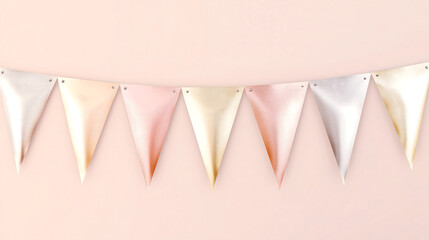 Pastel Party Bunting with Confetti – Soft Festive Celebration Background