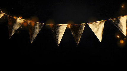 Christmas Party Bunting with Snowfall and Festive Lights – Holiday Celebration Background