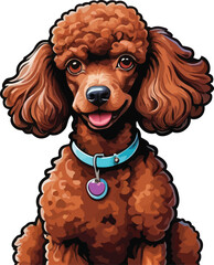 Trendy Black & Red Poodle Dog Clipart Set, Ideal for Sublimation, Prints & Crafts