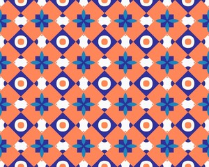 Oriental ethnic geometric seamless Tile pattern made with various traditional elements style design