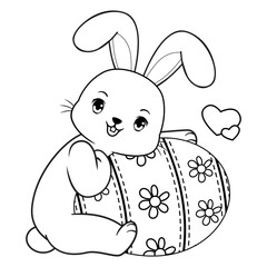 Easter coloring page with bunny