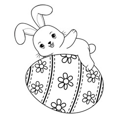 Easter coloring page with bunny