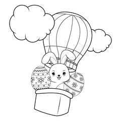 Easter coloring page with bunny