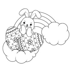 Easter coloring page with bunny