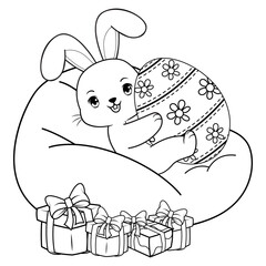 Easter coloring page with bunny