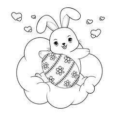 Easter coloring page with bunny