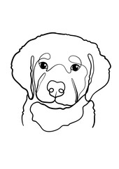Dog One Line Art – Minimalist Continuous Line Drawing for Tattoo, Pet Shop Logo, and Modern Design