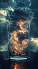 Tempestuous miniature, A storm trapped within crystalline confines
