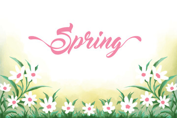 flower painting background for spring
