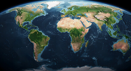 Fototapeta premium World Globe Showing Continents and Oceans for Educational or Environmental Projects