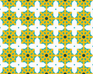 Oriental ethnic geometric seamless Tile pattern made with various traditional elements style design