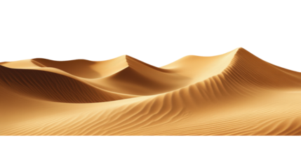 A desert landscape with sand dunes and a horizon