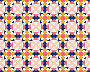Oriental ethnic geometric seamless Tile pattern made with various traditional elements style design