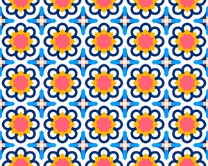 Oriental ethnic geometric seamless Tile pattern made with various traditional elements style design