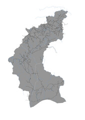 Obraz premium Vector map highway in ainaro east Timor with black and white color