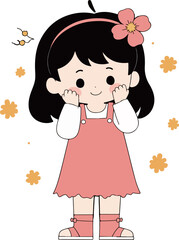 Cute Girl with Flower