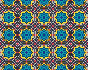Oriental ethnic geometric seamless Tile pattern made with various traditional elements style design