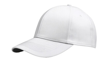Fototapeta premium A white baseball cap with a black logo on the front