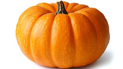 Obraz premium Single ripe orange pumpkin isolated on white.