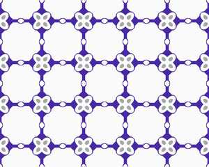 Fototapeta premium Seamless Geometric Floral Pattern in Purple and Gray