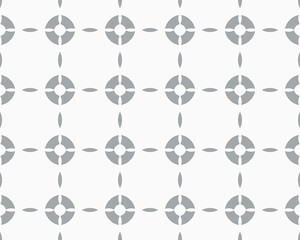 Fototapeta premium Seamless Geometric Floral Pattern in Gray and White