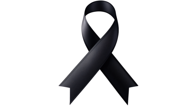 Black Awareness Ribbon Grief Loss and Support Image