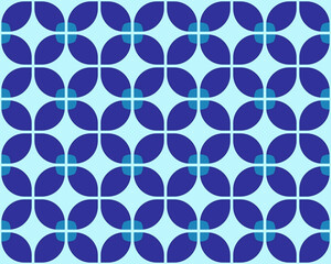 Seamless Blue Geometric Circle Pattern