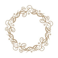 An Elegant vintage style floral wreath, perfect for a variety of invitations, cards, or decorative purposes