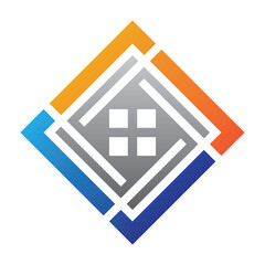 Stylish House and square concept