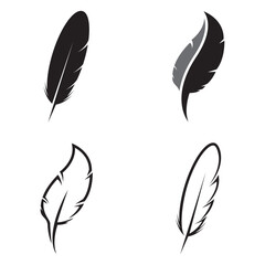 Feather vector logo design