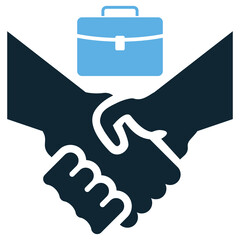 business partnership icon vector symbolizing collaboration, agreement, and teamwork. Ideal for corporate, trade, and startup projects.