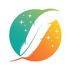 Feather vector logo design