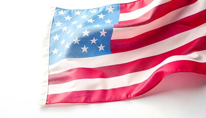 American flag draped in the corner, copy space