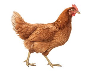 Fototapeta premium Isolated Full Body of Brown Chicken Hen – High-Quality Transparent PNG Image 