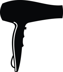  Hair dryer icon. isolated on white background. Hairdryer sign. Hair drying symbol. Blowing hot air. Vector Illustration