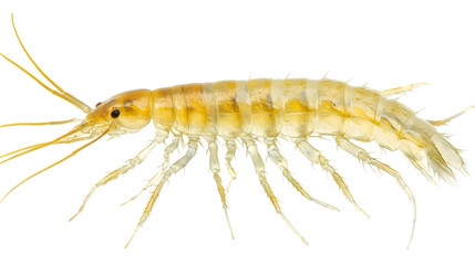 Fototapeta premium Minimalist Millipede Illustration – Side View Transparent PNG