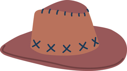 Cowboy hat headgear vector illustration